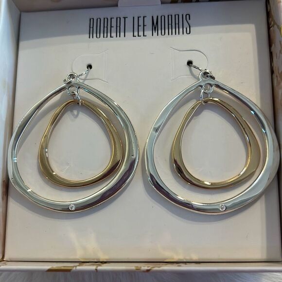Robert Lee Morris Double Hoop Earrings NWT - Picture 2 of 5